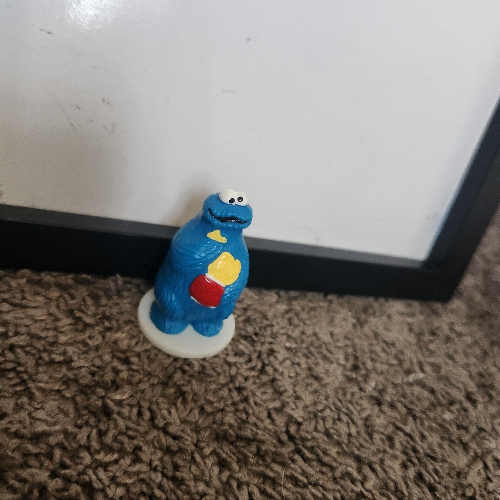 Sesame Street Cookie Monster PVC Figure VHTF Vintage Rare Cake Topper Wilton